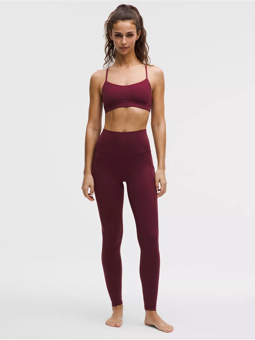 Lululemon InStill High-Rise Tight 25" Leggings Maroon SmoothCover Women's Size 2